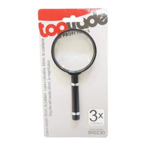 TOPTRADE lupa 3x zvětšení, 65 mm, s rukojetí (TOPTRADE lupa 3x zvětšení, 65 mm, s rukojetí)