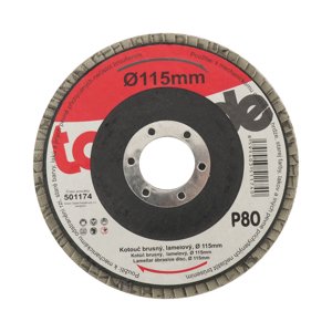 TOPTRADE kotouč brusný, lamelový, zrnitost 80, 115 x 22,2 x 2 mm (TOPTRADE kotouč brusný, lamelový, zrnitost 80, 115 x 22,2 x 2 mm)