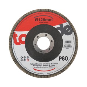 TOPTRADE kotouč brusný, lamelový, zrnitost 80, 125 x 22,2 x 2 mm (TOPTRADE kotouč brusný, lamelový, zrnitost 80, 125 x 22,2 x 2 mm)
