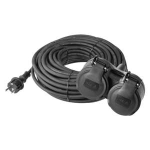 kabel prodlužovací, gumový, 2 zásuvky, 10 m, 250 V~/16 A, IP 44 (kabel prodlužovací, gumový, 2 zásuvky, 10 m, 250 V~/16 A, IP 44)