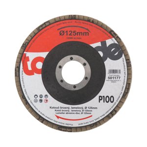 TOPTRADE kotouč brusný, lamelový, zrnitost 100, 125 x 22,2 x 2 mm (TOPTRADE kotouč brusný, lamelový, zrnitost 100, 125 x 22,2 x 2 mm)