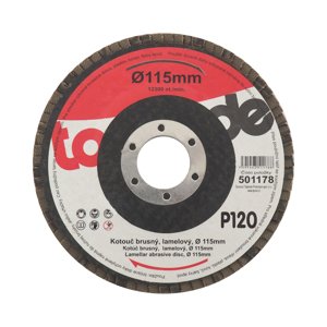 TOPTRADE kotouč brusný, lamelový, zrnitost 120, 115 x 22,2 x 2 mm (TOPTRADE kotouč brusný, lamelový, zrnitost 120, 115 x 22,2 x 2 mm)