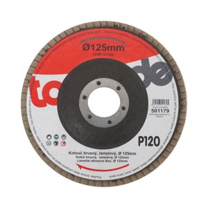 TOPTRADE kotouč brusný, lamelový, zrnitost 120, 125 x 22,2 x 2 mm (TOPTRADE kotouč brusný, lamelový, zrnitost 120, 125 x 22,2 x 2 mm)