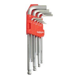TOPTRADE sada inbus, 9 ks, Cr-V, 1,5 -10 mm, standard (TOPTRADE sada inbus, 9 ks, Cr-V, 1,5 -10 mm, standard)
