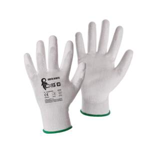rukavice BRITA WHITE, s PU dlaní a úpletem, velikost 6 (rukavice BRITA WHITE, s PU dlaní a úpletem, velikost 6)
