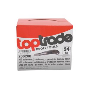 TOPTRADE nůž odlamovací, celokovový, v prodejním kartonu, sada 24 ks, 18 mm (TOPTRADE nůž odlamovací, celokovový, v prodejním kartonu, sada 24 ks, 18 mm)