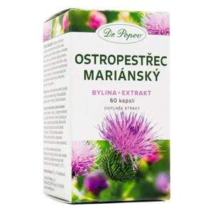 Ostropestřec mariánský (bylina + extrakt), 60 kapslí (Pro zdravé fungování jater a jejich detoxikaci, dvojí účinek (tradiční bylina a její extrakt).)