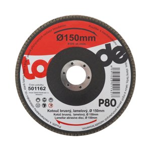 TOPTRADE kotouč brusný, lamelový, zrnitost 80, 150 x 22,2 x 2 mm (TOPTRADE kotouč brusný, lamelový, zrnitost 80, 150 x 22,2 x 2 mm)
