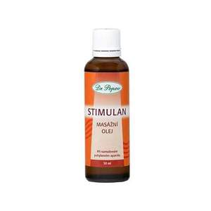 Stimulan – masážní olej, 50 ml (Stimulan masážní olej Dr. Popova - vysoce účinný při lokální masáži namoženého pohybového aparátu i jako prsní olej. Přípravek silně prohřívá pokožku. 50 ml.)