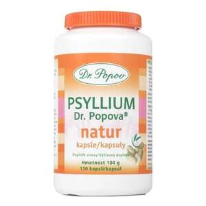 Psyllium Dr. Popova kapsle, 120 ks (Pro dobré zažívání a snadné vyprazdňování. Vláknina Psyllium Dr. Popova v praktických kapslích.)