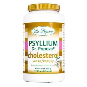 Psyllium Dr. Popova CHOLESTEROL kapsle, 120 ks (Pro správnou hladinu cholesterolu v krvi a doplnění vlákniny.)