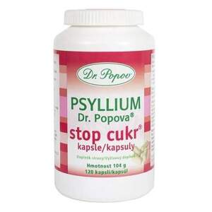 Psyllium Dr. Popova STOP CUKR kapsle, 120 ks (Pro optimální hladinu cukru v krvi. Směs vlákniny Psyllium Dr. Popova a vybraných bylinných extraktů.)