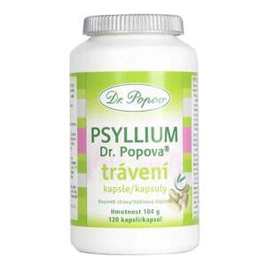 Psyllium Dr. Popova TRÁVENÍ kapsle, 120 ks (Pro podporu trávení. Vláknina Psyllium Dr. Popova působí jako prebiotikum.)