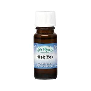 Hřebíčková silice, 10 ml (Má silné antiseptické účinky (vhodný k dezodoraci uzavřených prostor). Celkově posiluje organismus. V koupeli tlumí bolesti kloubů a svalů. POZOR - MŮŽE DRÁŽDIT POKOŽKU! POZOR - NEVHODNÁ PRO EPILEPTIKY!)