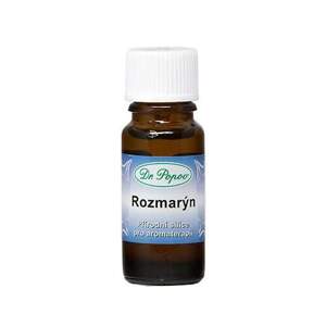 Rozmarýnová silice, 10 ml (Silně stimuluje organismus po únavě a psychickém napětí. Podporuje koncentraci a zahání úzkost a apatii. Vhodný při nachlazení a chřipce. Povzbuzuje krevní oběh, normalizuje nízký krevní tlak. V koupeli vhodná při bolestech)