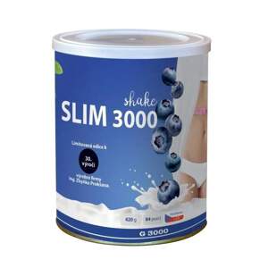 SLIM 3000 SHAKE BORŮVKA (Doplněk stravy v prášku se sladidlem. Se syrovátkovými proteiny, vlákninou, vitaminy a borůvkami.)
