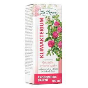 Klimakterium, originální bylinné kapky, 100 ml (Pro podporu hormonální rovnováhy a pohody v době menopauzy (díky meduňce a jetelu). Doplněk stravy.)