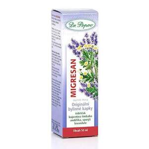 Migresan, originální bylinné kapky, 50 ml (Pro uvolnění a relaxaci při nepříjemných stavech v oblasti hlavy (díky kopretině a levanduli). Doplněk stravy.)