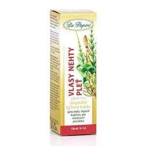 Vlasy – nehty – pleť, originální bylinné kapky, 50 ml (Pro zdravý stav pokožky, vlasů a nehtů (díky přesličce a lopuchu). Doplněk stravy.)