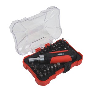 TOPTRADE šroubovák ráčnový, s bity, sada 29 ks (TOPTRADE šroubovák ráčnový, s bity, sada 29 ks)