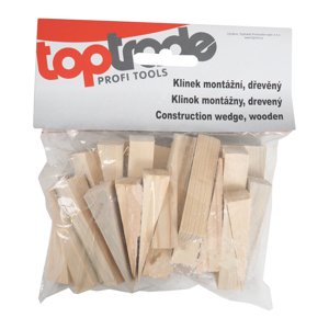 TOPTRADE klínky dřevěné, montážní, balení 30 ks, 100 x 20 x 23 - 1 mm (TOPTRADE klínky dřevěné, montážní, balení 30 ks, 100 x 20 x 23 - 1 mm)