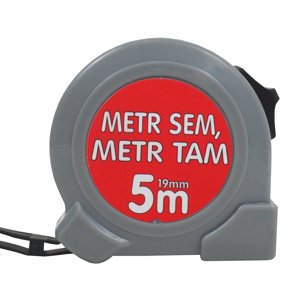 TOPTRADE metr svinovací, „METR SEM, METR TAM...“, jednobrzdový, 19 mm x 5 m (TOPTRADE metr svinovací, „METR SEM, METR TAM...“, jednobrzdový, 19 mm x 5 m)