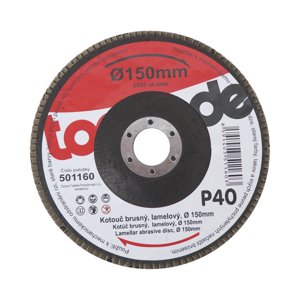 TOPTRADE kotouč brusný, lamelový, zrnitost 40, 150 x 22,2 x 2 mm (TOPTRADE kotouč brusný, lamelový, zrnitost 40, 150 x 22,2 x 2 mm)