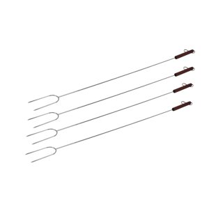 TOPTRADE vidlice opékací, chrom, dřevěná rukojeť, sada 4 ks, 105 cm (TOPTRADE vidlice opékací, chrom, dřevěná rukojeť, sada 4 ks, 105 cm)