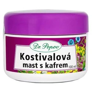 Dr. Popov Kostivalová mast s kafrem 100 ml (K masáži ztuhlého pohybového aparátu, kafr silně prohřívá a prokrvuje. Velké balení.    )