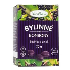 Bonbony Bezinka a zinek, 70 g (Bonbony mají příjemnou chuť bezinky, zinek podpoří imunitu a normální stav vlasů, nehtů a pokožky.)
