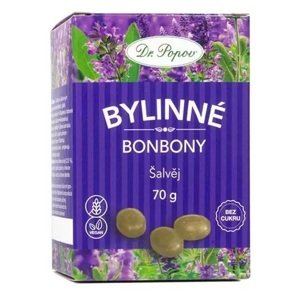 Bonbony Šalvěj, 70 g (Šalvěj v bylinných bonbonech příznivě působí na hlas, krk a ústní dutinu. Uvolňuje dýchací cesty.)