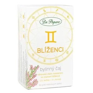 Bylinný čaj BLÍŽENCI, 30 g (Věnovaný všem narozeným ve znamení Blíženců (22.5. - 21.6.). Bylinný porcovaný čaj, 30 g.)