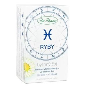 Bylinný čaj RYBY, 30 g (Věnovaný všem narozeným ve znamení Ryb (21.2. - 20.3.). Bylinný porcovaný čaj, 30 g.)