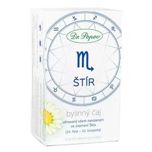 Bylinný čaj ŠTÍR, 30 g (Věnovaný všem narozeným ve znamení Štíra (24.10. - 22.11.). Bylinný porcovaný čaj, 30 g.)