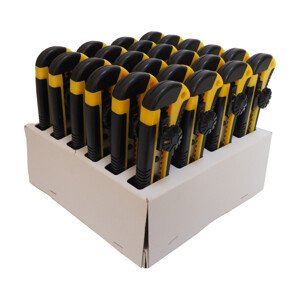 TOPTRADE nůž odlamovací, plastový, s kovovou výztuhou a šroubovou aretací, v prodejním kartonu, sada 24 ks, 18 mm (TOPTRADE nůž odlamovací, plastový, s kovovou výztuhou a šroubovou aretací, v prodejním kartonu, sada 24 ks, 18 mm)