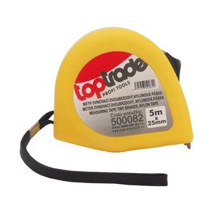 TOPTRADE metr svinovací, nylonová páska, dvoubrzdový, 19 mm x 5 m (TOPTRADE metr svinovací, nylonová páska, dvoubrzdový, 19 mm x 5 m)