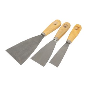 TOPTRADE špachtle ocelová, s dřevěnou rukojetí a náklepovým nýtem, sada 3 ks, 30, 50 ,80 mm, hobby (TOPTRADE špachtle ocelová, s dřevěnou rukojetí a náklepovým nýtem, sada 3 ks, 30, 50 ,80 mm, hobby)