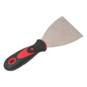 TOPTRADE špachtle nerezová, s gumovou, ergonomickou rukojetí, 100 mm, profi (TOPTRADE špachtle nerezová, s gumovou, ergonomickou rukojetí, 100 mm, profi)