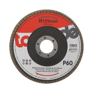 TOPTRADE kotouč brusný, lamelový, zrnitost 60, 125 x 22,2 x 2 mm (TOPTRADE kotouč brusný, lamelový, zrnitost 60, 125 x 22,2 x 2 mm)