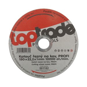 TOPTRADE kotouč řezný, na kov, 150 x 22,2 x 1 mm (TOPTRADE kotouč řezný, na kov, 150 x 22,2 x 1 mm)