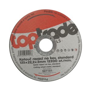 TOPTRADE kotouč řezný, na kov, 125 x 22,2 x 2 mm (TOPTRADE kotouč řezný, na kov, 125 x 22,2 x 2 mm)