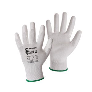 rukavice BRITA WHITE, s PU dlaní a úpletem, velikost 10 (rukavice BRITA WHITE, s PU dlaní a úpletem, velikost 10)