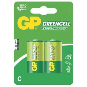 baterie GP Greencell, zinko – chloridová, R14, malé mono C, blistr 2 ks, 1,5 V (baterie GP Greencell, zinko – chloridová, R14, malé mono C, blistr 2 ks, 1,5 V)