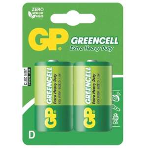 baterie GP Greencell, zinko – chloridová, R20, velké mono D, blistr 2 ks, 1,5 V (baterie GP Greencell, zinko – chloridová, R20, velké mono D, blistr 2 ks, 1,5 V)