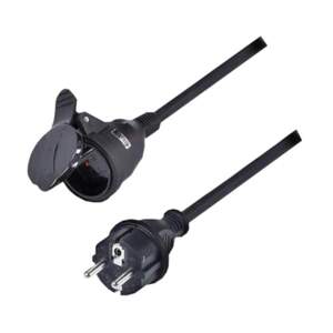 přívod prodlužovací 1z  - spojka, 20m, 3 x 1,5mm2, 230V/16A, černá, kabel gumový (přívod prodlužovací 1z  - spojka, 20m, 3 x 1,5mm2, 230V/16A, černá, kabel gumový)