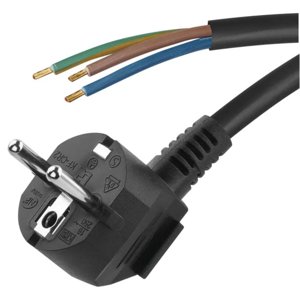 šňůra flexo, PVC, černá, vidlice úhlová, neoddělitelná, 5 m,  vodič 3 x 1,5 mm (šňůra flexo, PVC, černá, vidlice úhlová, neoddělitelná, 5 m,  vodič 3 x 1,5 mm)