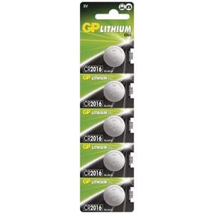 baterie GP lithiová, knoflíková, CR2016, blistr 5 ks, kapacita 90mAh, 3 V (baterie GP lithiová, knoflíková, CR2016, blistr 5 ks, kapacita 90mAh, 3 V)