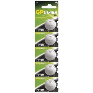 baterie GP lithiová, knoflíková, CR2430, blistr 5 ks, kapacita 300 mAh, 3V (baterie GP lithiová, knoflíková, CR2430, blistr 5 ks, kapacita 300 mAh, 3V)