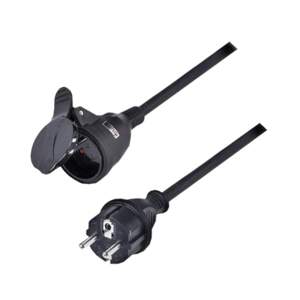 kabel prodlužovací, spojka, 10m, 3 x 1,5mm2, gumová, černá (kabel prodlužovací, spojka, 10m, 3 x 1,5mm2, gumová, černá)